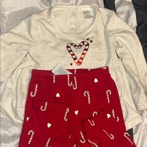 Carter's Gray and Red Candy Cane Pajama Set